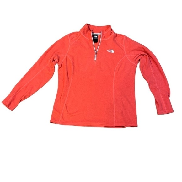 The North Face Orange Fleece Long Sleeve Quarter Zip Size Small - Picture 1 of 12